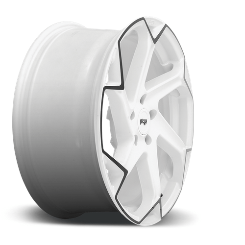 Niche 1PC M257 FLASH 20x10.5 Gloss White W/ Black 5x114.3 40mm