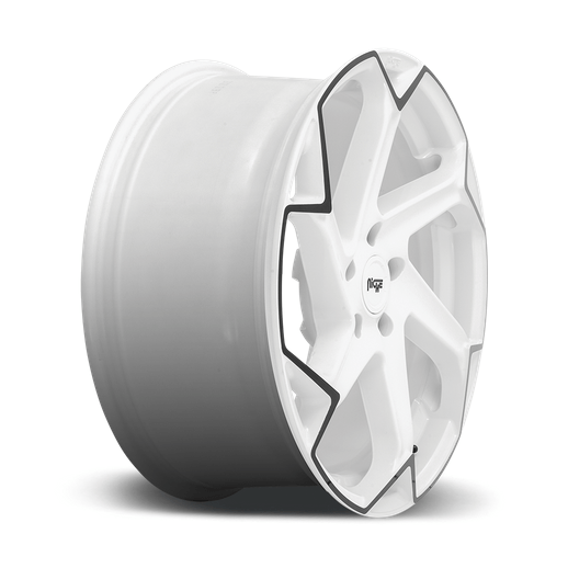 Niche 1PC M257 FLASH 20x10.5 Gloss White W/ Black 5x114.3 40mm