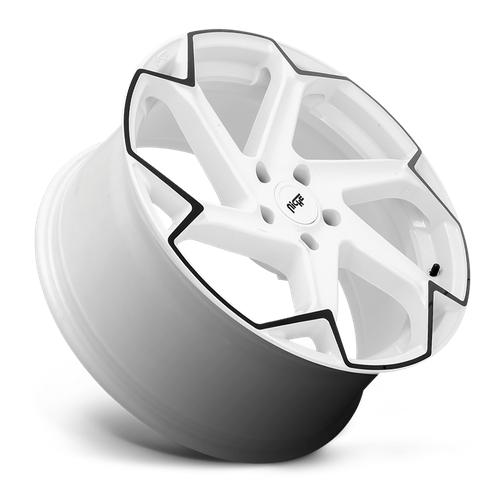 Niche 1PC M257 FLASH 20x10.5 Gloss White W/ Black 5x114.3 40mm