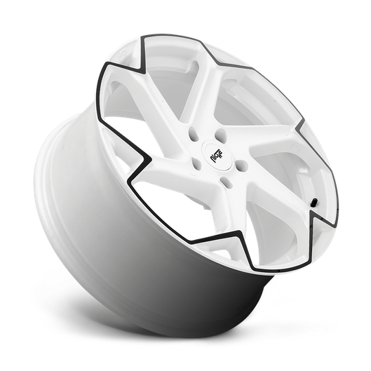Niche 1PC M257 FLASH 20x10.5 Gloss White W/ Black 5x114.3 40mm