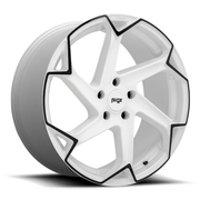 Niche 1PC M257 FLASH 20x10.5 Gloss White W/ Black 5x114.3 40mm