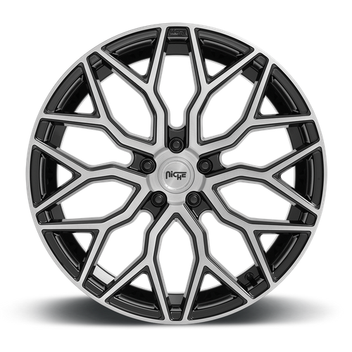 Niche 1PC M262 MAZZANTI 19x9.5 Gloss Black Brushed Face 5x114.3 35mm
