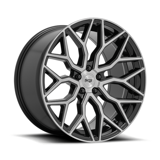 Niche 1PC M262 MAZZANTI 19x8.5 Gloss Black Brushed Face 5x114.3 35mm