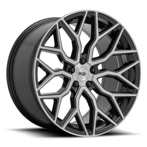 Niche 1PC M262 MAZZANTI 19x9.5 Gloss Black Brushed Face 5x114.3 35mm