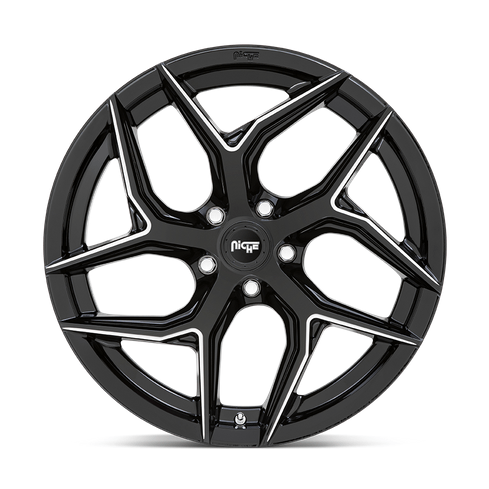 Niche 1PC M266 TORSION 20x10.5 Gloss Black Milled 5x114.3 40mm