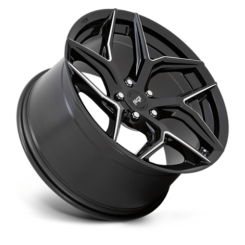 Niche 1PC M266 TORSION 20x9 Gloss Black Milled 5x114.3 35mm