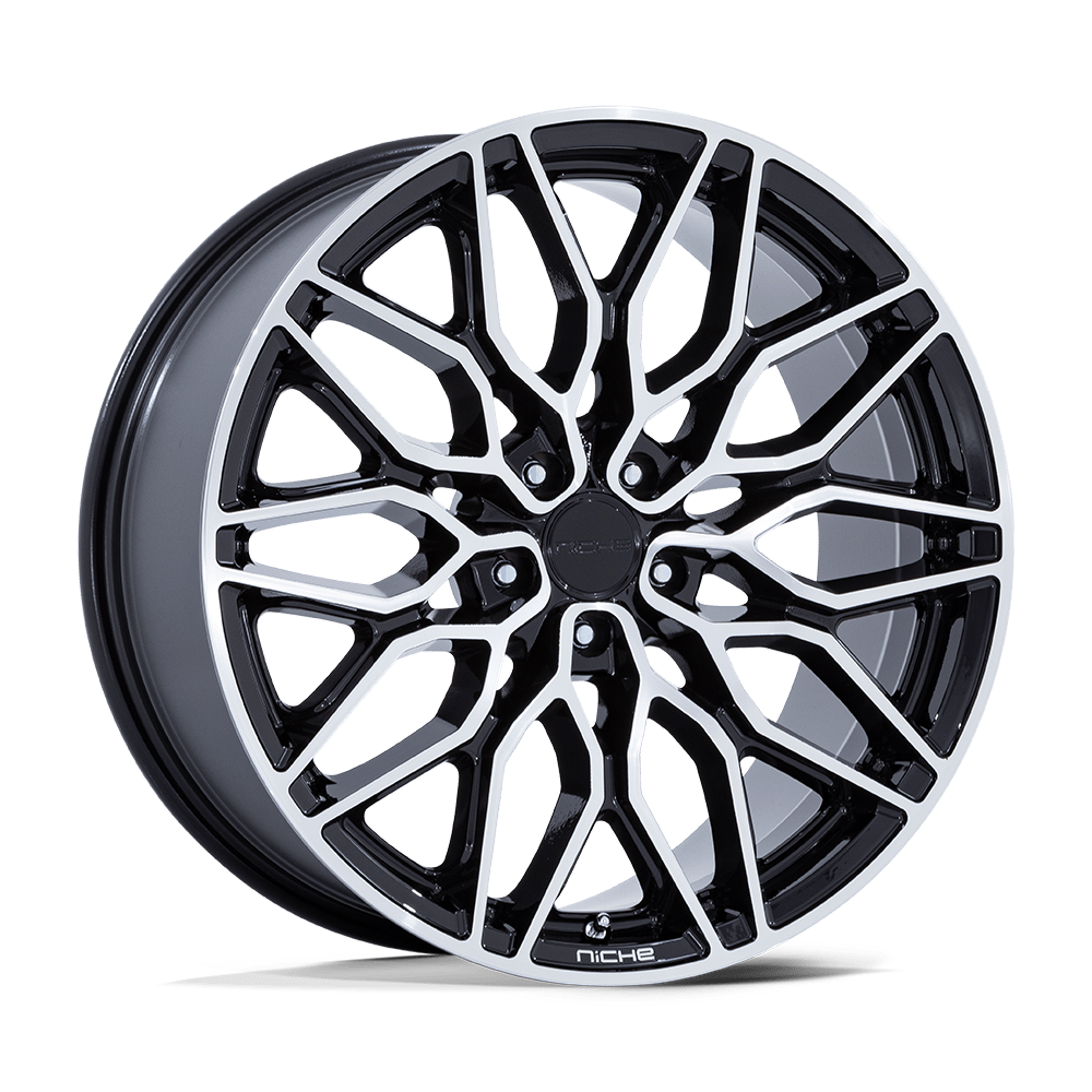 Niche 1PC NC277 CALABRIA 5 20x9 Gloss Black Machined 5x114.3 35mm