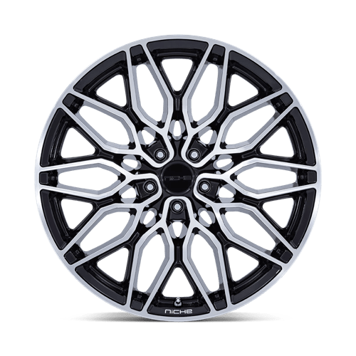 Niche 1PC NC277 CALABRIA 5 20x10.5 Gloss Black Machined 5x114.3 40mm