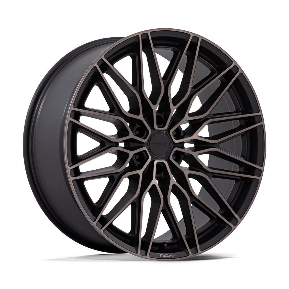 Niche 1PC NC278 CALABRIA 6 22x9.5 Matte Black Machined Dark Tint 6x135 30mm