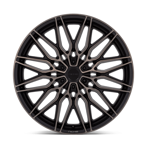 Niche 1PC NC278 CALABRIA 6 22x9.5 Matte Black Machined Dark Tint 6x135 30mm