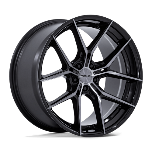 Niche 1PC NC279 PRODIGY 5 19x9.5 Gloss Black Dark Tinted Clear 5x114.3 25mm