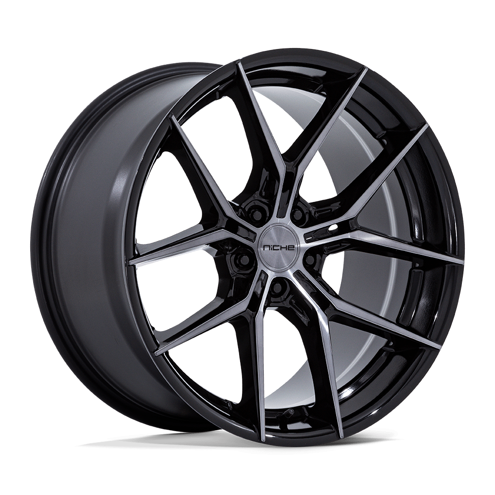 Niche 1PC NC279 PRODIGY 5 18x9.5 Gloss Black Dark Tinted Clear 5x114.3 25mm