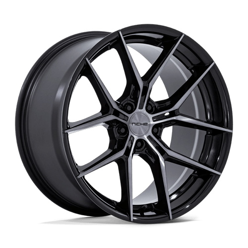 Niche 1PC NC279 PRODIGY 5 18x9.5 Gloss Black Dark Tinted Clear 5x114.3 25mm