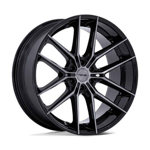 Niche 1PC NC280 PRODIGY 6 22x9.5 Gloss Black Dark Tinted Clear 6x135 25mm