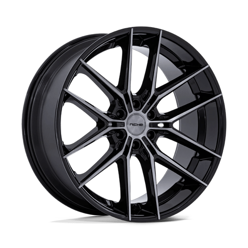 Niche 1PC NC280 PRODIGY 6 22x9.5 Gloss Black Dark Tinted Clear 6x135 25mm