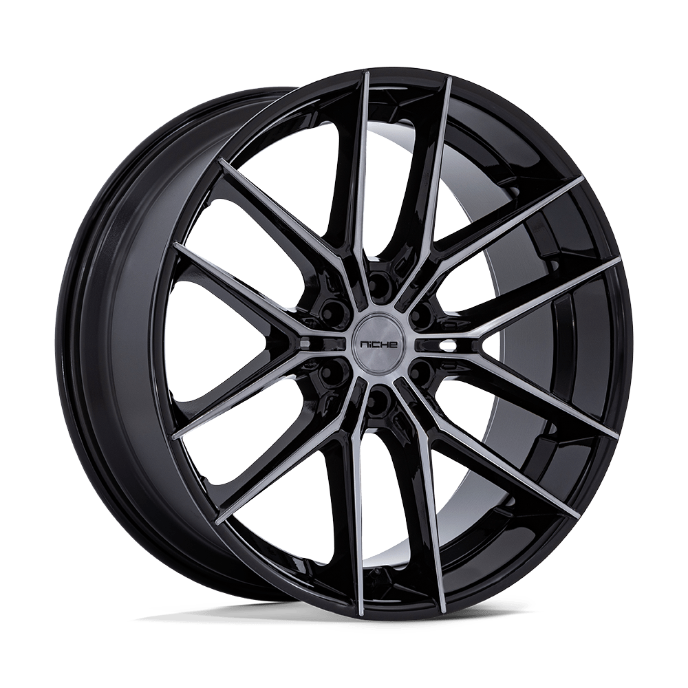 Niche 1PC NC280 PRODIGY 6 22x9.5 Gloss Black Dark Tinted Clear 6x135 25mm