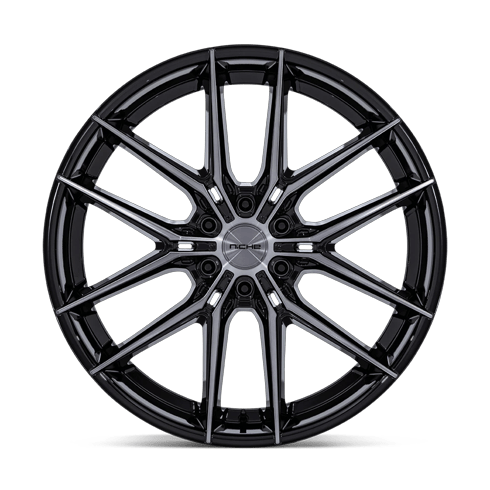 Niche 1PC NC280 PRODIGY 6 22x9.5 Gloss Black Dark Tinted Clear 6x135 25mm