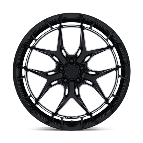 Niche 1PC NC286 RIVIERA 20x9.5 Gloss Black 5x114.3 35mm