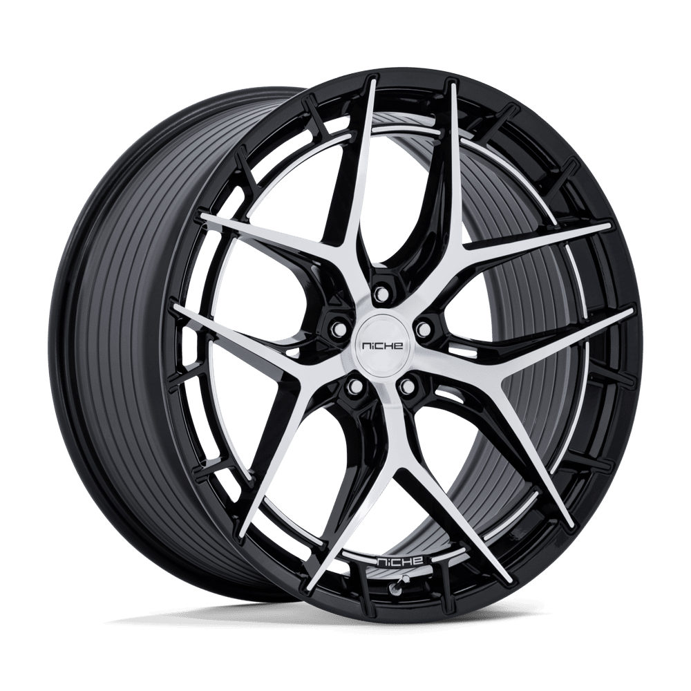Niche 1PC NC286 RIVIERA 20x10.5 Gloss Black W/ Machined Face 5x114.3 40mm
