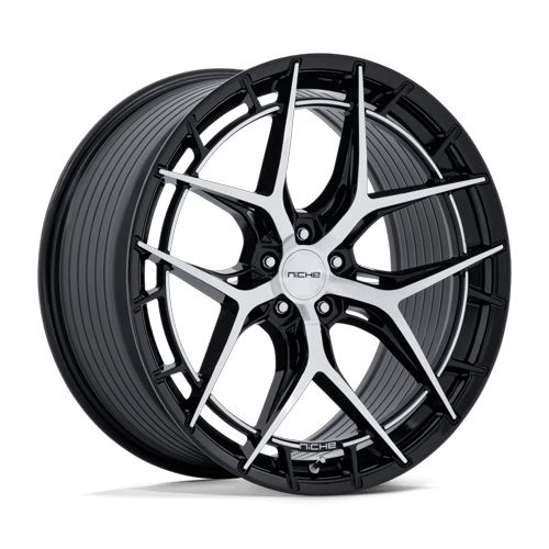 Niche 1PC NC286 RIVIERA 20x11 Gloss Black W/ Machined Face 5x114.3 50mm