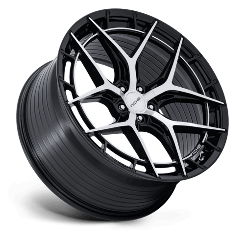 Niche 1PC NC286 RIVIERA 20x11 Gloss Black W/ Machined Face 5x114.3 50mm