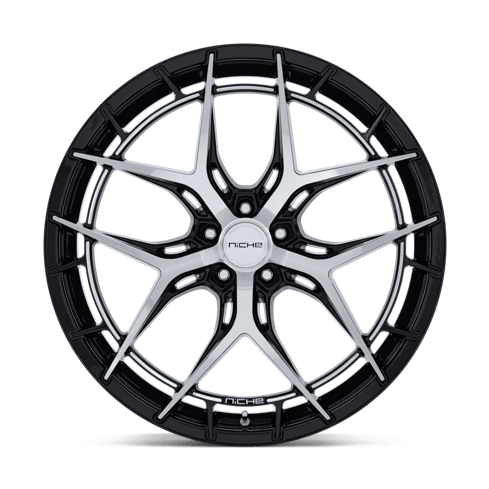 Niche 1PC NC286 RIVIERA 20x9 Gloss Black W/ Machined Face 5x114.3 35mm
