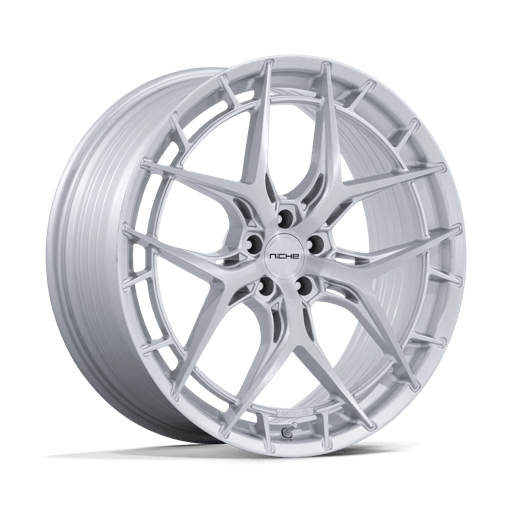 Niche 1PC NC286 RIVIERA 20x9 Gloss Silver W/ Brushed Face 5x114.3 35mm