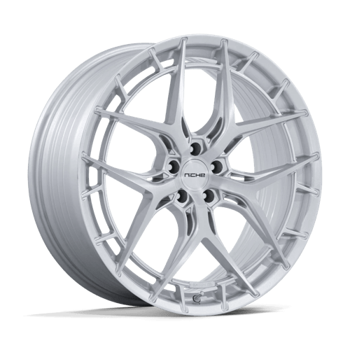 Niche 1PC NC286 RIVIERA 20x11 Gloss Silver W/ Brushed Face 5x114.3 50mm
