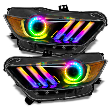 Oracle 15-17 Ford Mustang V6/GT/Shelby Dynamic DRL w/ Halo Kit - ColorSHIFT - Dynamic