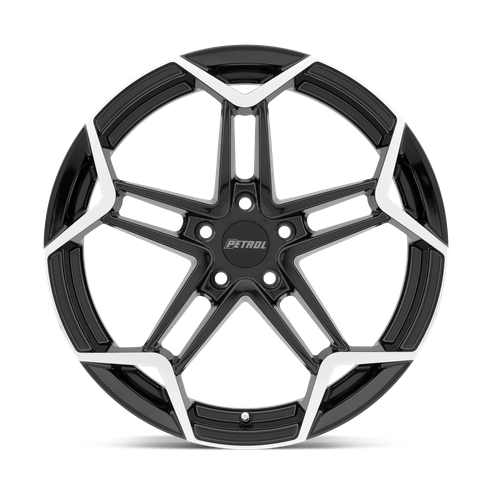 Petrol P1A 19x8 Gloss Black W/ Mach Cut Face 5x114.3 40mm