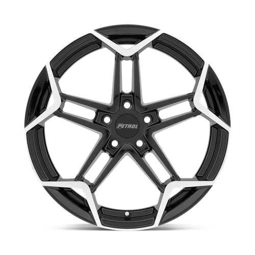 Petrol P1A 19x8 Gloss Black W/ Mach Cut Face 5x114.3 40mm