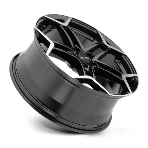 Petrol P1A 19x8 Gloss Black W/ Mach Cut Face 5x114.3 40mm