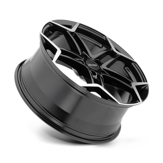 Petrol P1A 19x8 Gloss Black W/ Mach Cut Face 5x114.3 40mm