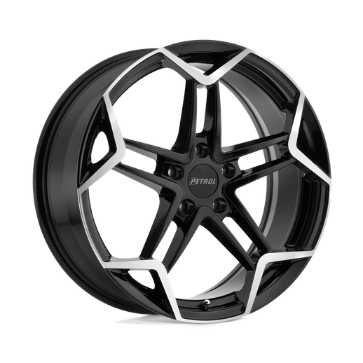 Petrol P1A 19x8 Gloss Black W/ Mach Cut Face 5x114.3 40mm