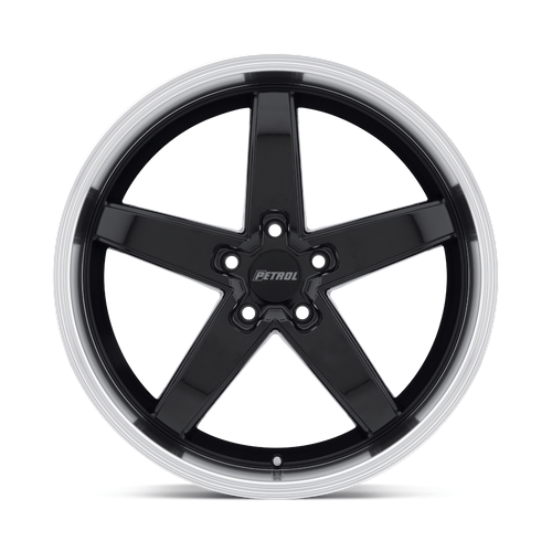 Petrol P1B 17x8 Gloss Black W/ Mach Cut Lip 5x114.3 40mm