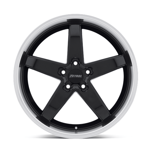 Petrol P1B 19x8 Gloss Black W/ Mach Cut Lip 5x114.3 40mm
