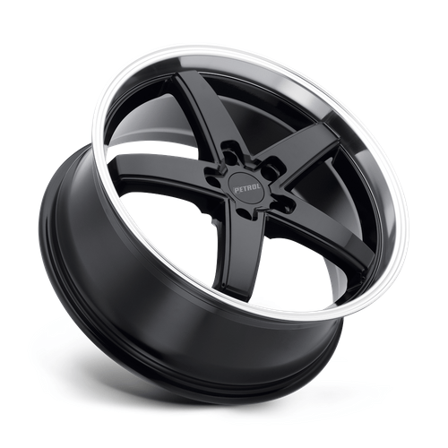 Petrol P1B 17x8 Gloss Black W/ Mach Cut Lip 5x114.3 40mm