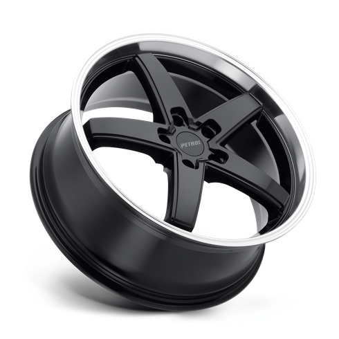 Petrol P1B 19x8 Gloss Black W/ Mach Cut Lip 5x114.3 40mm