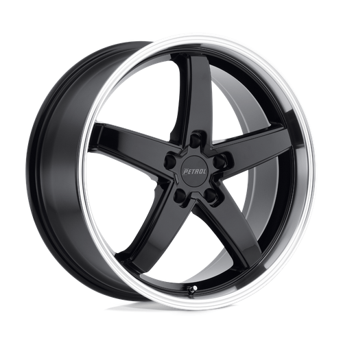 Petrol P1B 17x8 Gloss Black W/ Mach Cut Lip 5x114.3 40mm