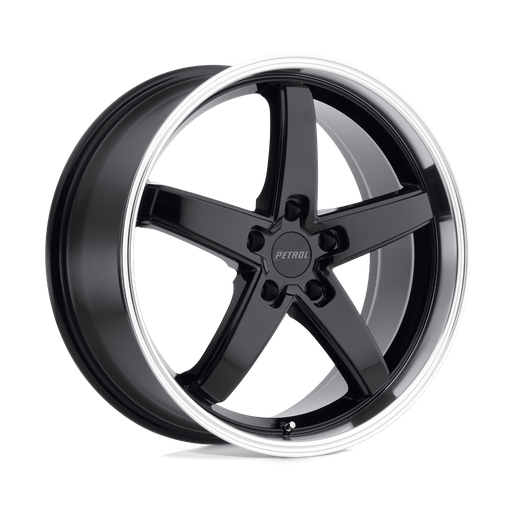 Petrol P1B 17x8 Gloss Black W/ Mach Cut Lip 5x114.3 40mm