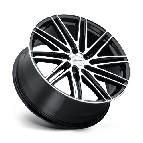 Petrol P1C 17x8 Gloss Black W/ Mach Cut Face 5x114.3 40mm