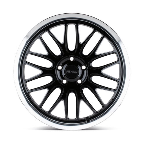 Petrol P4C 18x8 Gloss Black W/ Mach Cut Lip 5x114.3 40mm