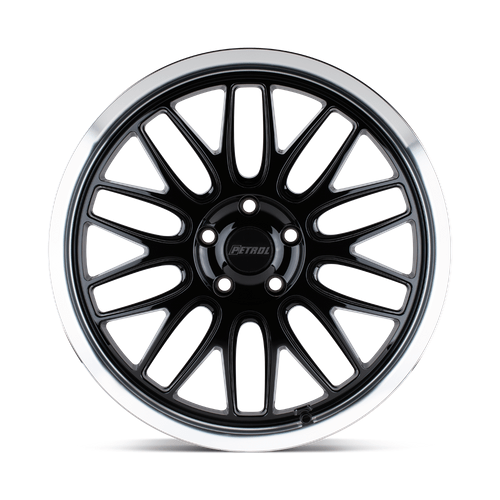 Petrol P4C 18x8 Gloss Black W/ Mach Cut Lip 5x114.3 40mm
