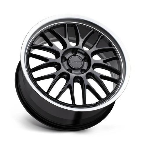 Petrol P4C 17x8 Gloss Black W/ Mach Cut Lip 5x114.3 40mm