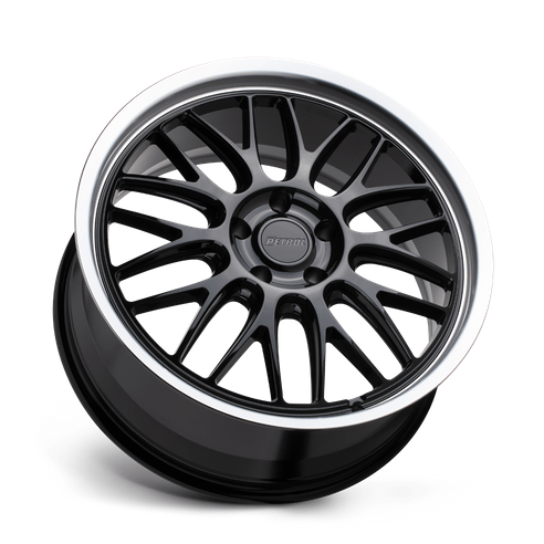 Petrol P4C 18x8 Gloss Black W/ Mach Cut Lip 5x114.3 40mm