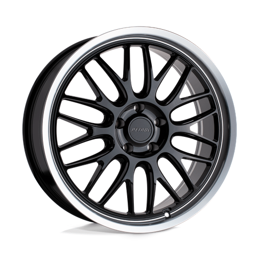 Petrol P4C 17x8 Gloss Black W/ Mach Cut Lip 5x114.3 40mm