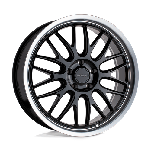 Petrol P4C 18x8 Gloss Black W/ Mach Cut Lip 5x114.3 40mm