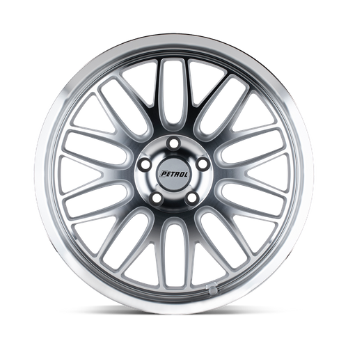 Petrol P4C 20x8.5 Silver W/ Machined Face & Lip 5x114.3 40mm