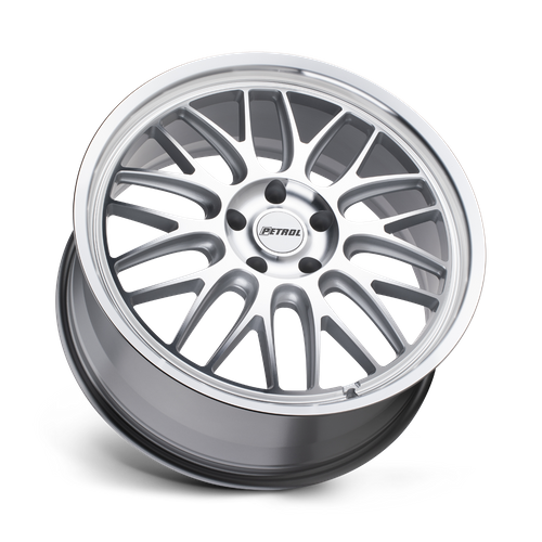 Petrol P4C 20x8.5 Silver W/ Machined Face & Lip 5x114.3 40mm