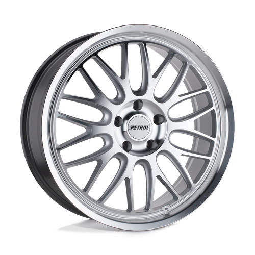 Petrol P4C 17x8 Silver W/ Machined Face & Lip 5x114.3 40mm